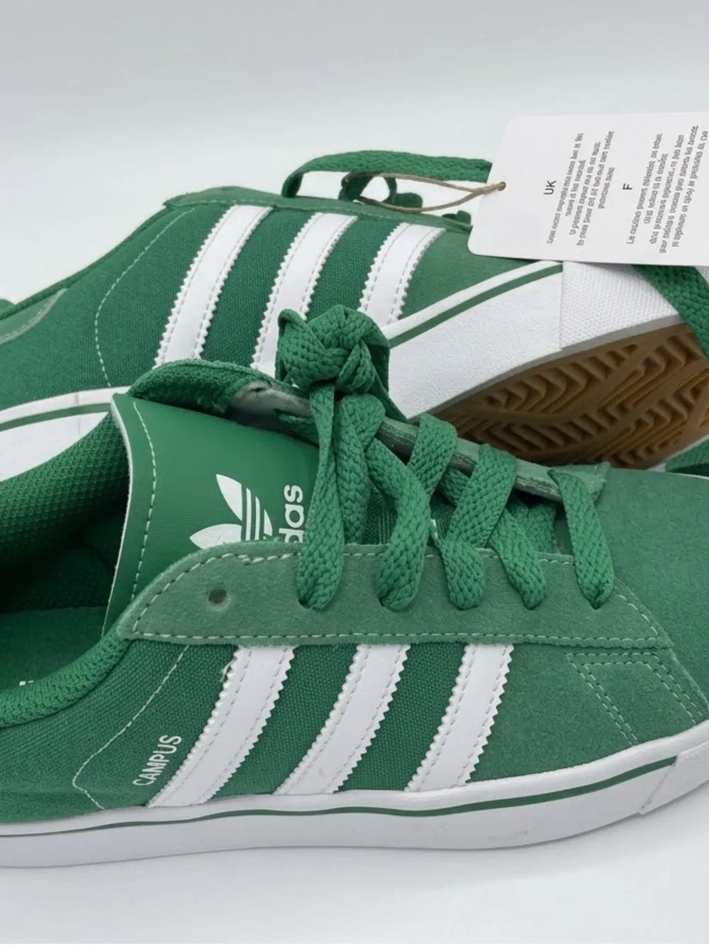 adidas Green & White Campus Low-Top Sneakers